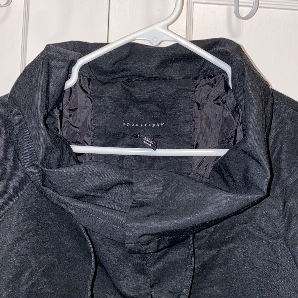 Apostrophe Medium Black Tab Button Up Jacket - image 5